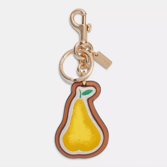 🔹️Coach🔹️ Pear Bag Charm In Signature Canvas Style ✨️🍐 - Picture 1 of 3